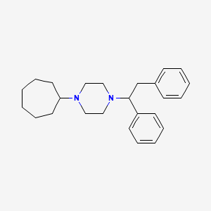 molecular formula C25H34N2 B8612694 Piperazine, 1-cycloheptyl-4-(1,2-diphenylethyl)- CAS No. 86360-49-8