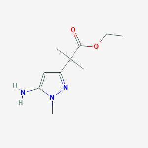 molecular formula C10H17N3O2 B8612711 ethyl 2-(5-amino-1-methyl-1H-pyrazol-3-yl)-2-methylpropanoate 