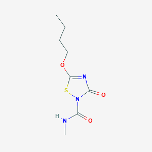 molecular formula C8H13N3O3S B8612754 5-Butoxy-N-methyl-3-oxo-1,2,4-thiadiazole-2(3H)-carboxamide CAS No. 61515-96-6