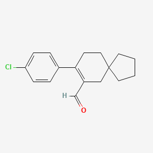 molecular formula C17H19ClO B8612797 8-(4-Chlorophenyl)spiro[4.5]dec-7-ene-7-carbaldehyde 