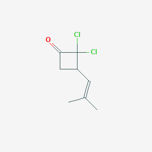 molecular formula C8H10Cl2O B8612830 2,2-Dichloro-3-(2-methylprop-1-en-1-yl)cyclobutan-1-one CAS No. 90056-45-4