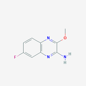 molecular formula C9H8FN3O B8612834 7-Fluoro-3-methoxyquinoxalin-2-amine 