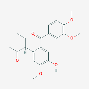 molecular formula C21H24O6 B8612862 3-[2-(3,4-Dimethoxybenzoyl)-4-hydroxy-5-methoxyphenyl]pentan-2-one CAS No. 697754-57-7