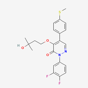 2-(3,4-Difluorophenyl)-4-(3-hydroxy-3-methylbutoxy)-5-[4-(methylsulfanyl)phenyl]pyridazin-3(2H)-one