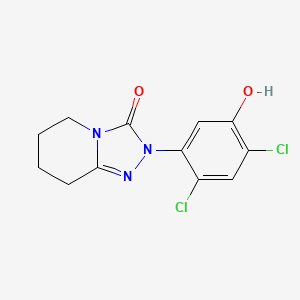 molecular formula C12H11Cl2N3O2 B8613331 2-(2,4-Dichloro-5-hydroxyphenyl)-5,6,7,8-tetrahydro[1,2,4]triazolo[4,3-a]pyridin-3(2H)-one CAS No. 68049-71-8
