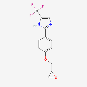 molecular formula C13H11F3N2O2 B8613357 2-{4-[(Oxiran-2-yl)methoxy]phenyl}-5-(trifluoromethyl)-1H-imidazole CAS No. 62911-13-1
