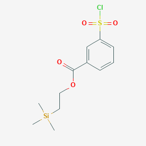 molecular formula C12H17ClO4SSi B8613364 2-(Trimethylsilyl)ethyl 3-(chlorosulfonyl)benzoate 