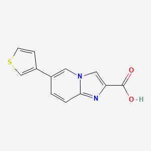 molecular formula C12H8N2O2S B8613379 6-(Thiophen-3-yl)imidazo[1,2-a]pyridine-2-carboxylic acid 
