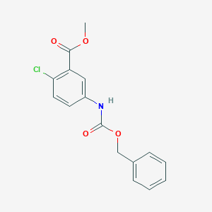 molecular formula C16H14ClNO4 B8613540 Methyl 2-chloro-5-(benzyloxycarbonylamino)benzoate 