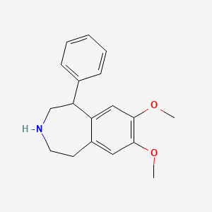 molecular formula C18H21NO2 B8613578 1H-3-Benzazepine, 2,3,4,5-tetrahydro-7,8-dimethoxy-1-phenyl- CAS No. 20569-49-7