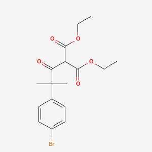 molecular formula C17H21BrO5 B8613635 Diethyl 2-(2-(4-bromophenyl)-2-methylpropanoyl)malonate 