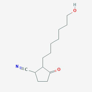 molecular formula C13H21NO2 B8613648 2-(7-Hydroxyheptyl)-3-oxocyclopentanecarbonitrile CAS No. 52954-36-6