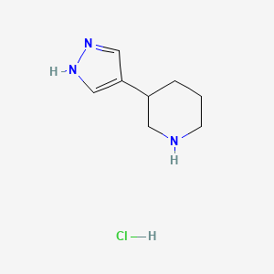 molecular formula C8H14ClN3 B8613678 3-(1H-pyrazol-4-yl)piperidine hydrochloride 