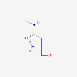 molecular formula C6H12N2O2 B8613830 2-(3-amino-oxetan-3-yl)-N-methyl-acetamide 