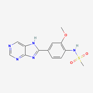 molecular formula C13H13N5O3S B8613844 N-[2-methoxy-4-(7H-purin-8-yl)phenyl]methanesulfonamide CAS No. 89454-46-6