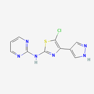 5-chloro-4-(1H-pyrazol-4-yl)-N-(pyrimidin-2-yl)thiazol-2-amine
