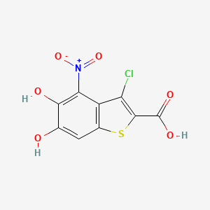 molecular formula C9H4ClNO6S B8613924 3-Chloro-5,6-dihydroxy-4-nitro-1-benzothiophene-2-carboxylic acid CAS No. 921196-86-3