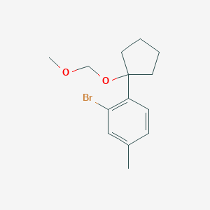 molecular formula C14H19BrO2 B8613930 2-Bromo-1-(1-(methoxymethoxy)cyclopentyl)-4-methylbenzene 