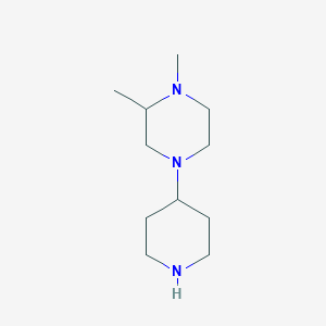 molecular formula C11H23N3 B8613967 4-(3,4-Dimethyl-1-piperazinyl)piperidine 