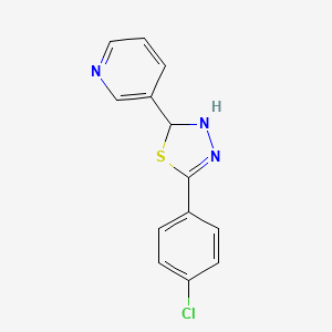 3-[5-(4-Chlorophenyl)-2,3-dihydro-1,3,4-thiadiazol-2-yl]pyridine