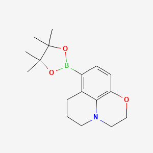 molecular formula C17H24BNO3 B8613975 8-(4,4,5,5-tetramethyl-1,3,2-dioxaborolan-2-yl)-3,5,6,7-tetrahydro-2H-[1,4]oxazino[2,3,4-ij]quinoline 