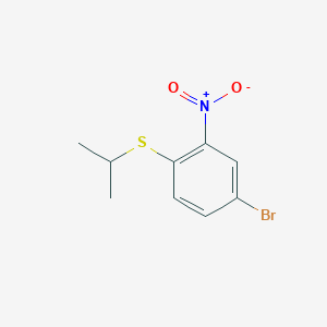 molecular formula C9H10BrNO2S B8613993 4-Bromo-1-(isopropylthio)-2-nitrobenzene 