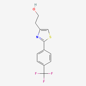molecular formula C12H10F3NOS B8614034 2-[2-(4-Trifluoromethyl-phenyl)-thiazol-4-yl]-ethanol 