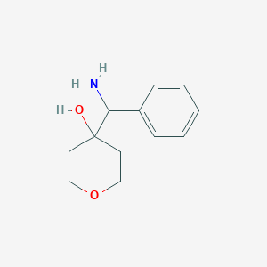 molecular formula C12H17NO2 B8614051 4-(amino(phenyl)methyl)tetrahydro-2H-pyran-4-ol 