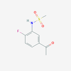 molecular formula C9H10FNO3S B8614057 1-[4-Fluoro-3-[(methylsulfonyl)amino]phenyl]ethanone 