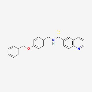 molecular formula C24H20N2OS B8614224 6-Quinolinecarbothioamide,n-[[4-(phenylmethoxy)phenyl]methyl]- 