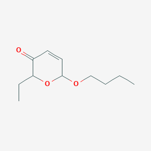 molecular formula C11H18O3 B8614250 6-Butoxy-2-ethyl-2H-pyran-3(6H)-one CAS No. 62311-36-8