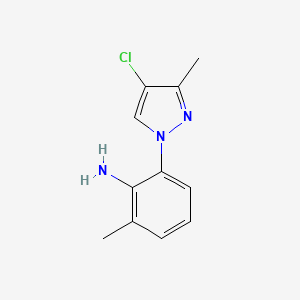 molecular formula C11H12ClN3 B8614278 2-(4-chloro-3-methyl-1H-pyrazol-1-yl)-6-methylaniline 