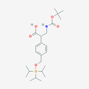 molecular formula C24H41NO5Si B8614317 3-((tert-Butoxycarbonyl)amino)-2-(4-(((triisopropylsilyl)oxy)methyl)phenyl)propanoic acid 