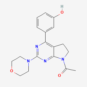 molecular formula C18H20N4O3 B8614461 1-[4-(3-Hydroxy-phenyl)-2-morpholin-4-yl-5,6-dihydro-pyrrolo[2,3-d]pyrimidin-7-yl]-ethanone 