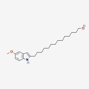 molecular formula C23H37NO2 B8614483 14-(5-Methoxy-1H-indol-2-YL)tetradecan-1-OL CAS No. 651331-41-8