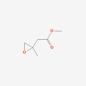 molecular formula C6H10O3 B8614715 Methyl 2-(2-methyloxiran-2-yl)acetate 
