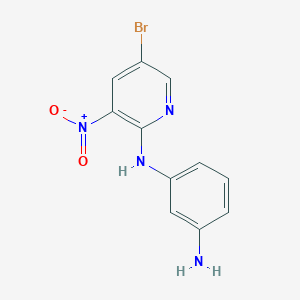 molecular formula C11H9BrN4O2 B8614738 N-(5-Bromo-3-nitro-pyridin-2-yl)-benzene-1,3-diamine CAS No. 1036990-45-0