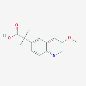 molecular formula C14H15NO3 B8614747 2-(3-Methoxyquinolin-6-yl)-2-methylpropanoic acid 