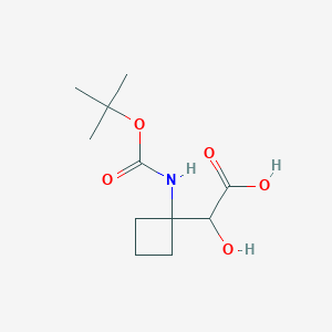 molecular formula C11H19NO5 B8614770 2-(1-((Tert-butoxycarbonyl)amino)cyclobutyl)-2-hydroxyacetic acid 