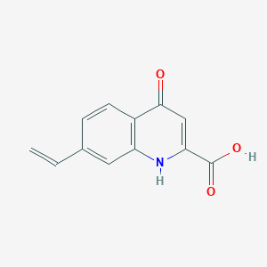 molecular formula C12H9NO3 B8614858 7-Ethenyl-1,4-dihydro-4-oxoquinoline-2-carboxylic acid 
