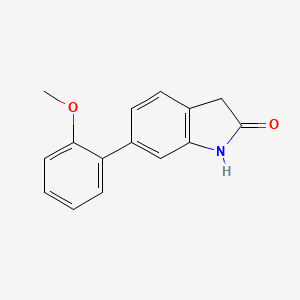 molecular formula C15H13NO2 B8614880 6-(2-Methoxyphenyl)-1,3-dihydroindol-2-one 
