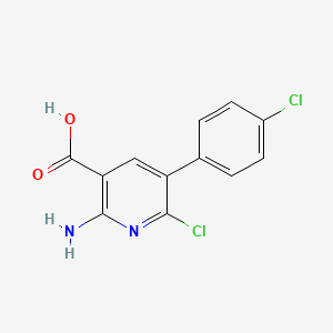 molecular formula C12H8Cl2N2O2 B8614917 2-Amino-6-chloro-5-(4-chlorophenyl)pyridine-3-carboxylic acid CAS No. 84596-38-3
