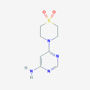 molecular formula C8H12N4O2S B8614923 6-(1,1-Dioxidothiomorpholin-4-yl)pyrimidin-4-amine 