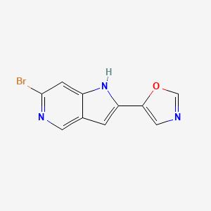 molecular formula C10H6BrN3O B8614928 5-(6-Bromo-1H-pyrrolo[3,2-c]pyridin-2-yl)oxazole 