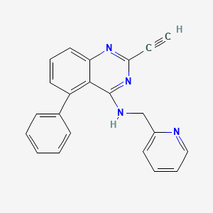 molecular formula C22H16N4 B8614937 2-ethynyl-5-phenyl-N-(pyridin-2-ylmethyl)quinazolin-4-amine 
