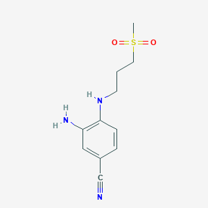 molecular formula C11H15N3O2S B8614999 4-(3-Methanesulfonyl-propylamino)-3-amino-benzonitrile 