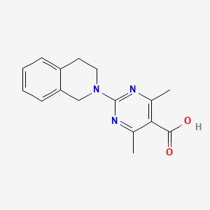 molecular formula C16H17N3O2 B8615007 2-(3,4-dihydroisoquinolin-2(1H)-yl)-4,6-dimethylpyrimidine-5-carboxylic acid 