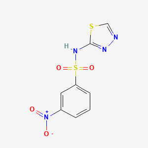 molecular formula C8H6N4O4S2 B8615009 1-(1,3,4-Thiadiazol-2-ylaminosulphonyl)-3-nitrobenzene 