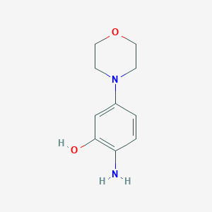 molecular formula C10H14N2O2 B8615044 Phenol, 2-amino-5-(4-morpholinyl)- 