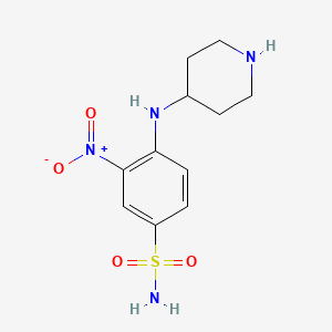 molecular formula C11H16N4O4S B8615091 3-Nitro-4-(piperidin-4-ylamino)benzenesulfonamide 